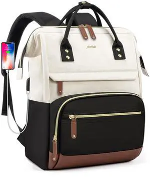 Backpack for Women, Fits 15.6 Inch Laptop Bag Fashion Travel Work Bag, Business Computer Waterproof Backpack Purse, College Backpacks Beige Black Brown