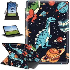 FQSXFIFN for Kindle Scribe (2022 Released)/2024 Case Rotating, Case for Kindle Scribe 10.2 Inch (2022 Released)/2024 Leather Auto Wake Sleep, Table Cover for Woman Man Dinosaurs