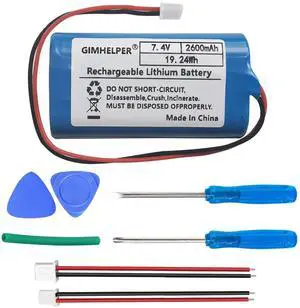 7.4v 2600mah Rechargeable Battery Lithium Li ion Batteries 7.4v Rechargeable Battery (Upgraded) Compatible for Multiple Device 7.4v 2600mah Batteries with PH 2.54 & PH 2.0 JST Connector and Tool (2)