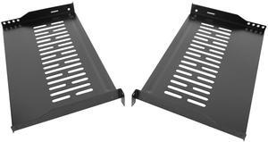 2 Pack 1U 10" Server Rack Tray Shelf - Universal Vented Rack Mount Cantilever Tray for 19" Network Equipment Rack & Cabinet - Heavy Duty Steel Weight Capacity 55lb Black (1U10, 10INCH)
