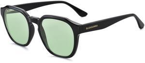 GLEASANNA Sleep Glasses for 99.9% Blue Light Glasses Dual AR Coatings Green Lens for Computer Gaming Reduce Eyestrain