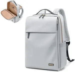 GOLF SUPAGS Travel Laptop Backpack for Women Airline Approved for Work College Travel Multi-Functional Casual Daypack Teacher Nurse Bags Fits 15.6 Inch Notebook (Pale Grey)