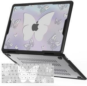 iCasso for MacBook Air 13 Inch Case 2021,2020-2018 Release M1 A2337 A2179 A1932, Anti-Cracking Heavy Duty Protective Hard Shell Case with TPU Bumper for MacBook Air 13.3+Keyboard Cover,Butterfly