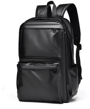 JINGTIANCD Mens Leather Laptop Backpack,16.1 inch Laptop Bag, Waterproof Business Travel Hiking Daypack Backpack (Black)