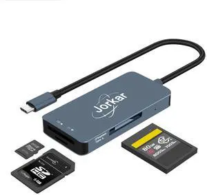 Jorkar CFexpress Type A Card Reader USB-C 3.2, CF Express Type-A to USB C for Sony Alpha/FX Cameras Memery Card Reader 3 in 1 CFE Type-A & SD & Micro SD