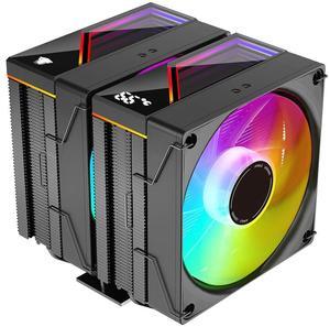 ICOLER KF620-DGT CPU Air Cooler,Dual ARGB PWM Fans, 6 Heat Pipes, Digital Display Top Cover - High-Performance Cooling for AMD:AM4 AM5/Intel LGA 1700/115X/1200/1366/1851 PC Cooler