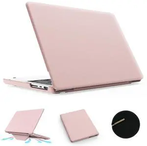 KAIJIAbox Case for MacBook Pro 14 Inch M4/M3/M2/M1 (2021-2024),Foldable Stand Exquisite PU Leather Protective Cover for MacBook Pro 14 Inch[M4/A2442 M1 Pro / M1 Max/A2779/M3 A2918 A2992](Pink)