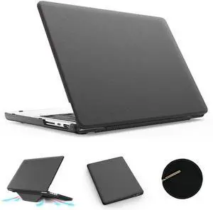 KAIJIAbox Case for MacBook Pro 14 Inch M4 2024,Foldable Stand Exquisite PU Leather Protective Cover for MacBook Pro 14 Inch(2021/2024)[M4/A2442 M1 Pro / M1 Max/A2779/M3 A2918 A2992](Grey)