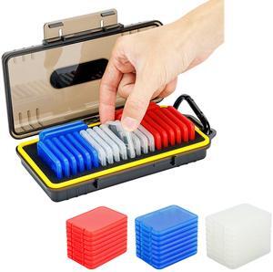 Big Memory Card Case + Plastic Card Case:Memory Card Case Holder with 24 PCS Multi-Color Clear Memory Card Case