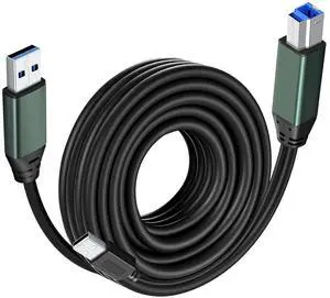 Kumiho USB 3.0 Printer Cable A Male to B Male (15Ft/5M) Compatible with Scanner, Printers, Desktop External Hard Drivers and More
