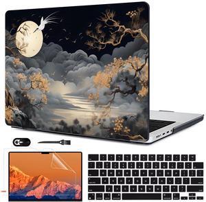 LCMOCICO for MacBook Pro 14 inch Case M4 2024 2023 2022 2021 Model A3112 A3185 A3401 A2779 A2442 A2918 A2992 Cover M4 M3 M2 M1 Pro/Max Chip, Pattern Plastic Hard Shell Case, Tide Illustration 2