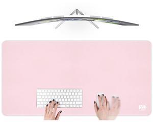 Light Pink 2XL Color Mouse Pad - Oversized (36''x18'') Gaming Desk Mat with Non-Slip Base and Stitched Edges - Waterproof and Durable
