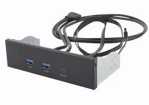 5.25 Inch Front Panel USB Hub, Internal USB Hub with 5Gbps USB A and 20Gbps Type C Header, 19 Pin Optical Drive Extension Panel, for PC Computer