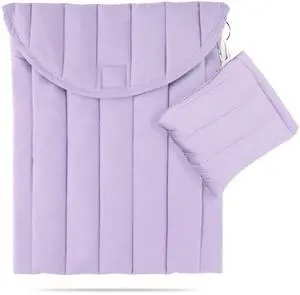 Puffy Laptop Sleeve Set 13-14 Inch Purple, Protective Carrying Case with Data Cable Bag, Cute Case Bag Compatible with 13 and 14 Inch Laptops, for MacBook Air M2 M1, Asus/Dell Xps/Lenovo