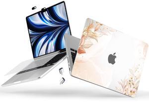 Loyrina Designed for M4/M3/M2 MacBook Pro 16 inch Case 2024 2023 2021 A2991 A2780 A2485, Ultra-Thin Hard Shell Case with Keyboard Cover & USB Adapter & Webcam Cover, Abstract Flowers