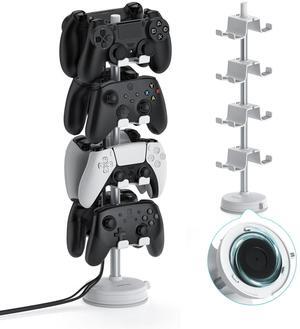 MANMUVIMO Controller Holder and Headphone Stand 4 Tiers White, Gaming Room Accessories Organization for All Universal Game Controller Headset, Switch Xbox PS5 Controller Storage, Boys Gamer Room Decor