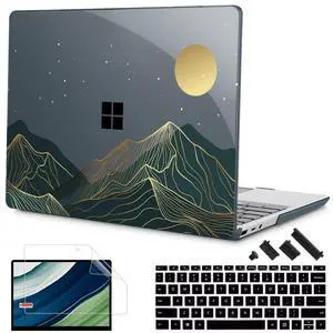 Mektron Case for 13.5" Microsoft Surface Laptop 5/4/3 with Metal Palm Rest Model 1951/1868, 2019/2021/2022 Release Plastic Hard Shell Cover with Screen Protector, Abstract Mountain C112