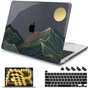 Mektron Case for MacBook Pro 16 Inch A2141 Cover 2019 Release 16" with Liquid Retina Display/Touch ID, Plastic Hard Shell with Keyboard Skin & Screen Protector & Dust Plug, Abstract Mountain C112