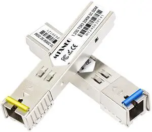 One Pair of 1.25G SFP WDM SC Bidi Transceiver 1000Base-BIDI SingleMode Simplex Fiber Module SMF 1310nm/15500nm DDM up to 20 km for Cisco GLC-BX-D, Ubiquiti UniFi UF-SM-1G-S, Mikrotik and More