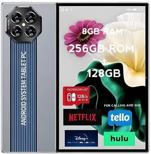 NeoFusion 2025 Android 13 Tablet Pro 11", 256GB+8GB (+ 128GB Expandable microSD Card), Octa-Core Tablet with WiFi & 5G/LTE for Phone Calls and Text Messages, 8000mAh Battery, Dual Camera (Blue)