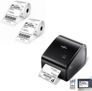 Omezizy D550 Pro Bluetooth and Ethernet Shipping Label Printer with 2Roll Thermal Labels 1000pcs