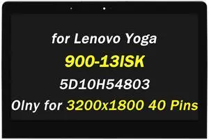 5D10H54803 Replacement for Lenovo Yoga 900-13ISK 900-13ISK2 Type 80MK 80UE 80MK00LVUS 80MK00GCIX 80MK008PUS 80MK002CUS 13.3" 40pins LCD LED Touch Screen Digitizer Assembly (Only for 3200x1800)