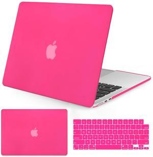 Seorsok Compatible with MacBook Air 15 inch Case 2023 2024 Release A2941 M2&M3 A3114 Touch ID,Ultra Thin Laptop Plastic Hard Shell Case&Keyboard Skin,Hot Pink
