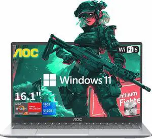 2025 16.1 Laptop Computer AMD Ryzen 7 5700U (8C/16T, Up to 4.3GHz) Radeon RX Vega 8 Graphics Laptop 16GB RAM 512GB NVMe SSD, Windows 11, FHD Display, WiFi 6, 53Wh Battery, HDMI, Webcam, Backlit KB