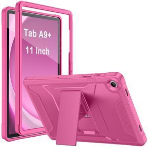 Soke Case for Samsung Galaxy Tab A9 Plus 2023, with Built-in Kickstand, Rugged Shockproof Protective Cover for Galaxy Tab A9+ 11 Inch Tablet [SM-X210/X216/X218],Hot Pink