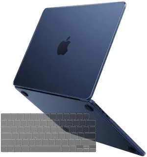 Soonjet for MacBook Air 15 inch Case M4 2025 2024 2023 M3 M2 [100% Match Official Color] [Ultra Thin Armor] Hard Shell + Translucent Keyboard Cover Laptop - Midnight Clear