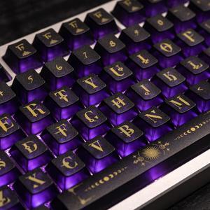 Clear Keycaps, Fog Translucent Keycap, Cherry Profile Backlit Keyboard Keycaps Set, Custom Shine Through Key Cap for 60% 65% 75% 100% MX Switches Mechanical Gaming Keyboards(155 Keys, Magic)