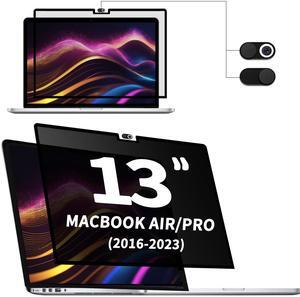 Privacy Screen for Macbook Pro/Air 13 inch (2016-2023,M1,M2),Privacy Security Filter Adjustable Camera Cover, Removable Nano-Frame Matte Anti Glare Blue Light
