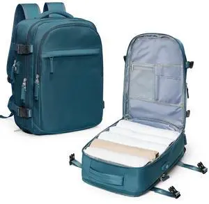 VGCUB Travel Backpack for Women Men Large Work Gym Frontier Airlines Personal Item Bag Business Airport lightweight Daypack Carry on Flight Approved Airplane Backpack Mochilas de Viaje Peacock Blue