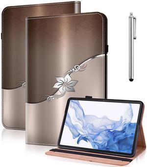 VODEFOX Case for Kindle Fire HD 8 & 8 Plus Tablet (12th/10th Generation,2024/2022/2020),Folio Slim Fit Stand PU Leather Wallet Shockproof Cover for Fire HD 8 Tablet 8 Inch- Silver Flower