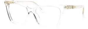 VOOGLAM Oversized Square Frame Fashion Crystle Glasses Anti-blue Light Women Wheat Head Rhinestones-7264