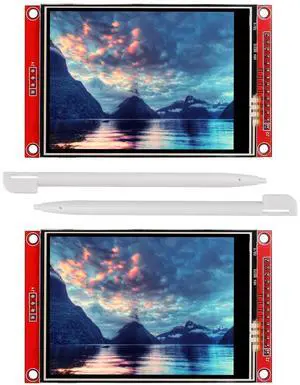 XIITIA 2pcs 3.2" SPI TFT LCD Display Touch Panel ILI9341 240x320 TFT LCD Touch Screen Shield 5V/3.3V STM32 Display Module SPI Serial with Touch Pen