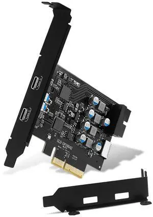 YEELIYA USB C PCIe Card SuperSpeed 10Gbps with 2 USB C and 2 Internal Port(Type-E,19 Pin USB 3.0 Header) PCI-E Expansion Cards PCI Express Front Panel Adapter for Desktop PC