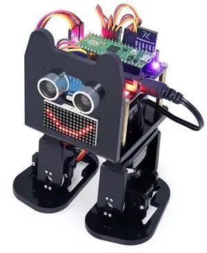 Freenove Bipedal Robot Kit for Raspberry Pi Pico (Included) (Compatible with Arduino IDE), LED Matrix Expressions, Obstacle Avoidance, Colorful Lights, Buzzer, Speaker, App