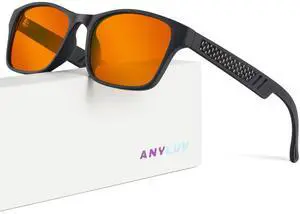 ANYLUV Gaming Glasses for Men Lightweight Anti Blue Light Blocking Glasses Eyes Protection with Carbon Fiber Decoration