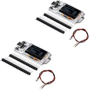 2-Pack ESP32 OLED V3 Kit,Aideepen ESP-32 Development Board 32 ESP32 WI-FI Board with 0.96 inch OLED Display CP2102 Type C(No Antenna, not The Lora Model)