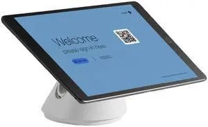Bouncepad Click iPad POS Stand & Docking Station for Business | Kiosk Stand Compatible with All Tablet & iPad Models | Table Mount Tablet Kiosk | iPad Register | White