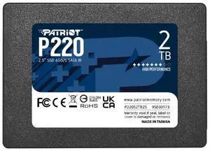 Patriot Memory P220 2TB Internal SSD - SATA 3 2.5" - Solid State Drive - P220S2TB25
