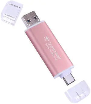 Transcend 2TB External SSD, Up to 1,050MB/s, USB 3.2 Gen 2 Portable SSD, 2-in-1 Type C &Type A, USB Hard Drive for Steam Deck, ROG Ally, MSI Claw, Windows&Mac, iPhone&iPad, Android, PS5&Xbox, Smart TV
