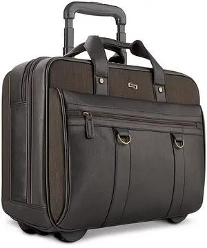Solo New York Rolling Case with Wheels - Roller Laptop Bag, Wheeled Briefcase for Women & Men, Carry On Size for Travel, Fits 17.3" Computer - MacDougal, Espresso