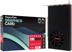 VisionTek AMD Radeon RX 550 4GB GDDR5 for PC  Computer Graphics Card: Supports 4k Monitor Resolution  x4 DisplayPort Outputs, PCI Express 3.0, DirectX 12, Bus-Powered - 901458