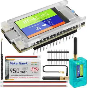 Mesh Node T114 Board V2 with Case and 950mAh Battery Set, TFT Display nRF52840 SX1262 Module Support LoRa Bluetooth 5.0 GPS Solar Panel Power Supply for Meshtastic Arduino LoRawan IOT (915MHz Antenna)