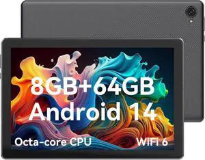 Android Tablet, 10.1 inch Tablets with 1280 * 800 IPS HD Touchscreen, Octa-Core Processor, 8(3+5) GB RAM 64GB ROM, 1TB TF Card Expandable, 5G/2.4G WiFi, BT 5.0,Dual Camera, Google Tablet