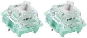 Gateron Jade Series Dual-Stage Spring Pre Lubed Switches White V3 Pro,3-Pin 38gf Linear/RGB/LED Switches for Mechanical KeyboardWhite,90pcs