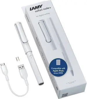 LAMY Safari Note+ White iPad Pen - Stylus Pen with Palm Rejection, tilt Sensitivity & Ergonomic Grip - Compatible with Various iPad Models & Generations - up to 10 Hours Battery Life