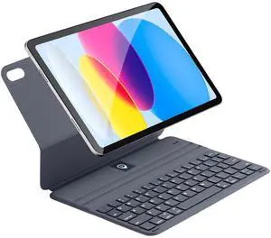 mobee Keyboard Case for iPad 10th Gen 10.9 inch (2022) & 11th (A16, 2025), Magnetic Keyboard Folio, Ultra Slim, Bluetooth, Two Viewing Angles (Gray)